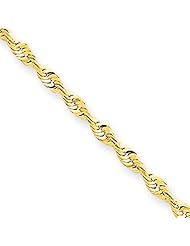 2mm, 10 Karat Gold, Lightweight Diamond-Cut Rope Chain- 30 inch