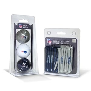NFL New England Patriots 3 Pack Golf Balls (50 Pack Team Tees)