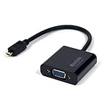 MacLab. Micro HDMI - VGA 変換 アダプタ 22cm ブラック 【相性保証付き】／ D-Sub 変換 ケーブル