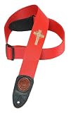 Levy's Leathers 2 Polypropylene Strap with Embroidered Celtic Cross,Red