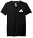 adidas Big Girls' 2-Tone V-neck Climate Tee, Black, Large/14