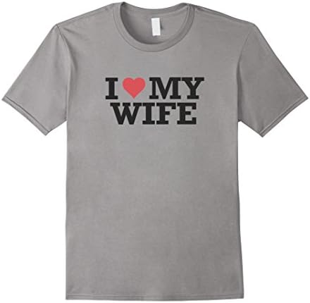 Men's Husband Tees: I Love My Wife (With Heart) T-Shirt XL Slate
