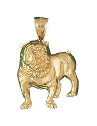 Dazzlers Solid 14k Gold Bulldog Dog Charm Pendant Available in three colors from jewelsberry (weights: 13.7 grams only)