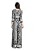 On Trend Paris Faux Wrap Navy and Bronze 3/4 Sleeve Long Maxi Dress with Belt