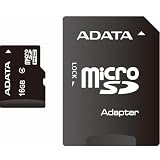 ADATA 16 GB Micro SDHC Card Class 4 with SD Adaptor AUSDH16GCL4-RA1