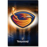 Professionally Framed Atlanta Thrashers Logo 2010 Sports Poster Print - 22x34 with RichAndFramous Black Wood Frame