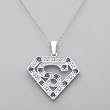 Necklace With 1.05ctw Precious Stones - Genuine Amethysts and Iolites Beautifully Designed in 925 Sterling silver. Total item weight 10.0g Length 16in
