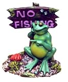 Resin Ornament - Potbelly Frog - No Fishing Sign