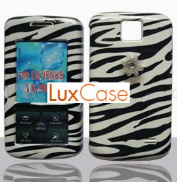 Black and White Zebra Animal Skin Design Snap-On Cover Hard Case Cell Phone Protector for LG Venus VX8800 VX-8800