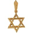 14K Yellow Gold Star of David Pendant - 20.50x17.75mm