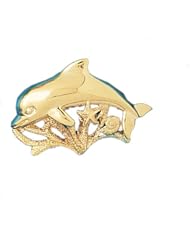 Dazzlers Solid 14 karats gold Dolphin, Shell, Starfish Charm Pendant Available in three colors from jewelsberry (weights: 7.9 grams only)