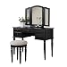 Bobkona St. Croix Collection Vanity Set with Stool, Dark Cherry