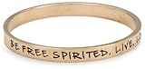 Ettika Rose Gold Colored Bangle Be Free Spirited, Live, Love and Laugh