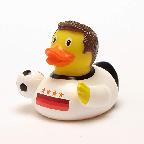 Vinyl Badeente “Fußballer – 4 Sterne” WM EM Fußball Nationalmannschaft Sport Mitgebsel 8 cm