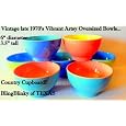 Cheap Rainbow Vibrant Cereal Soup Oversized Bowls Vintage Late 1970's Breakfast Dinner