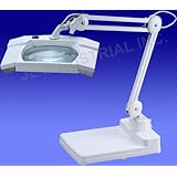2-in-1 Spring-Arm Magnifier Desk Lamp - Large 5 x 7 Lens - 5 Diopter