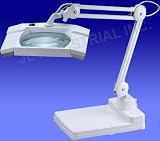 2-in-1 Spring-Arm Fluorescent Magnifier Desk Lamp - Large 7