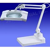 2-in-1 Spring-Arm Magnifier Desk Lamp - Large 5 x 7 Lens - 5 Diopter by 