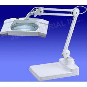 2-in-1 Spring-Arm Magnifier Desk Lamp - Large 5 x 7 Lens - 5 Diopter by ProMagnify