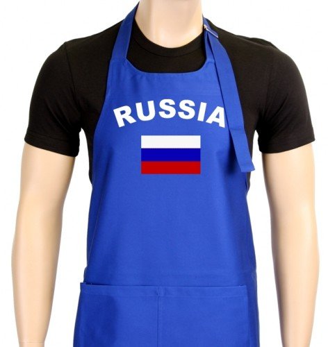 Coole-Fun-T-Shirts Uni Grillschürze EM 2012 Russia, blau, One size, GS10483_Russia_Blau