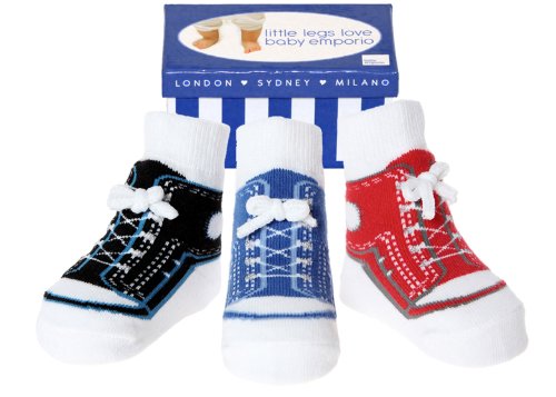 Baby Emporio - 3 Pairs Baby Boy Socks that look like Shoes -Gift Box
