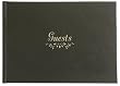 Leather Guest Book, Black, Hard Cover, Gold Edge Sheets, 10x8"