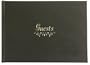Leather Guest Book, Black, Hard Cover, Gold Edge Sheets, 9.5x7"
