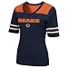 NFL Chicago Bears All You Got 1/2 Sleeve V-Neck Tee, Traditional Navy/Dark Orange, Medium
