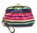 AUTHENTIC COACH MULTI STRIPE KISSLOCK FRAME WRISTLET
