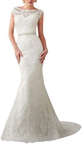MIGUOOMermaid White Bride Wedding Dresses for Women Big Tall US Size 20 wd9068
