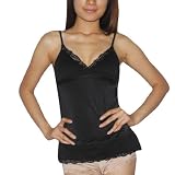 Womens Marilyn Monroe Gorgeous & Comfortable Pajama Camisole Tank Top Sleepwear / Loungewear - Black