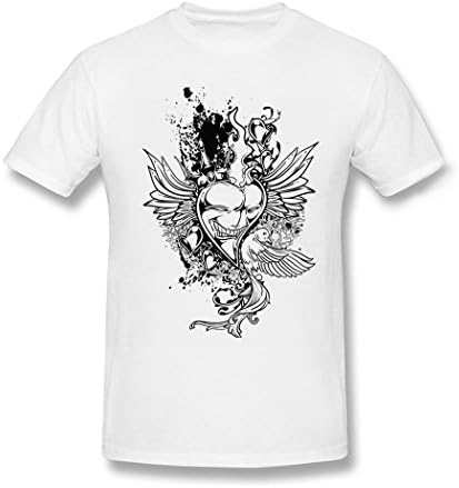 UIZO Men's Cotton T-shirt Tee Forest Demon Sleeve,White,Size M