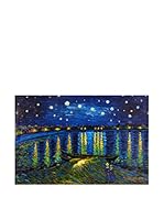 Arte Dal Mondo Pintura al Óleo sobre Linezo Van Gogh Notte Stellata Sulla Rhona