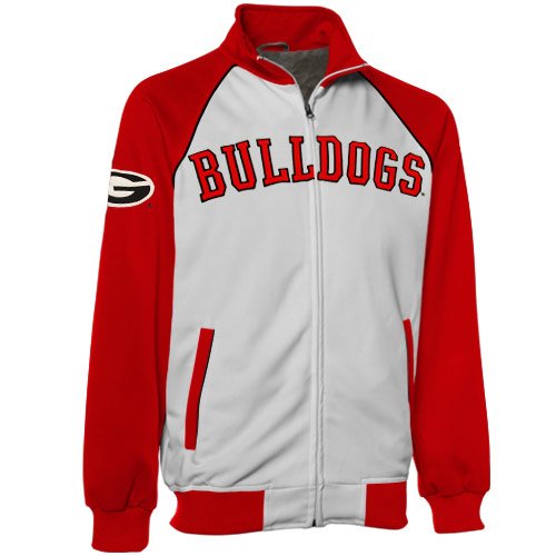 Georgia Bulldogs White-Red Raglan Track Jacket (X-Large)
