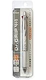 Pilot Dr. Grip 4+1 , 4 Color 0.7 mm Ballpoint Multi Pen & 0.5 mm Pencil - Silver Body