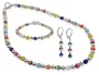 Sterling Silver Cat Eye Necklace Earrings Bracelet Set 14" 16" 18" 20" 22" 24" Long