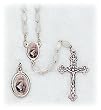 Mother of Pearl Rosary - Saint Rita - 7mm Faux Mother of Pearl Beads - 18in. Chain - Center Piece with Matching Pendant - Gift Box Included - IMPORTED FROM ITALY