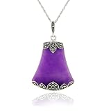 Sterling Silver Marcasite and Lavender Jade Pendant, 18