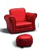 Leatherette Kid's Chair with Ottoman