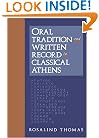 Oral Tradition and Written Record in Classical Athens (Cambridge Studies in Oral and Literate Culture)
