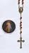 Rose Petal Scented Rosary - Divine Mercy Centerpiece - Byzantine Cross - 18in. Chain - Matching Case - IMPORTED FROM ITALY