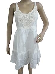 Vintage Lace Cotton Summer Peasant Dress/Mini Dress 