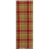 Durable Hand Woven 100% Cotton Colorful Red and Green Plaid Table Runners 12x72 Inches Set of Two by 