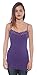 Hollywood Star Fashion Women's Long Lace Trim Plain Spaghetti Strap Cami Tank