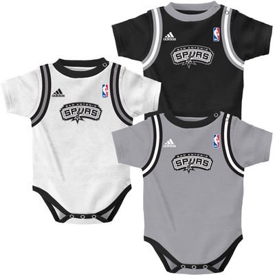 San Antonio Spurs 3pc Jersey Tank Creeper Bodysuit Set Infant Baby