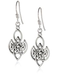 Sterling Silver Celtic Knot Drop French Wire Earrings