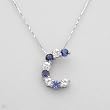 Necklace With 2.05ctw Precious Stones - Genuine Iolites and Topazes Beautifully Crafted in 925 Sterling silver Length 16in
