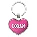 Graphics and More Metal Keychain Key Chain Ring Pink I Love Heart Names Male L Lev - Logan