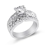 New Engagement Rings Set Bridal Wedding CZ Sterling Silver (1.15 Carat)