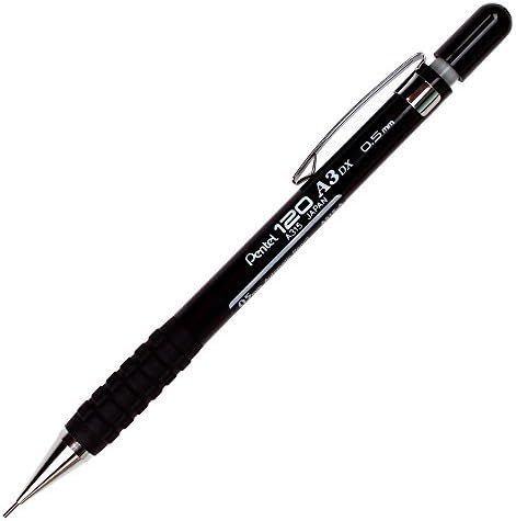 Pentel 120 A3dx A315-0.5mm Automatic Mechanical Pencil for Drafting Rubber Grip (Black) by 120 A3dx